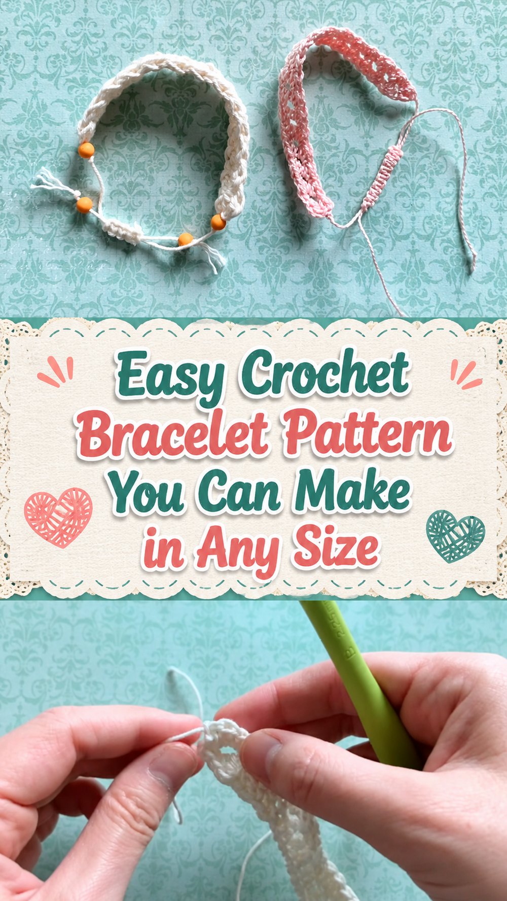 Easy Crochet Bracelet Pattern You Can Make in Any Size