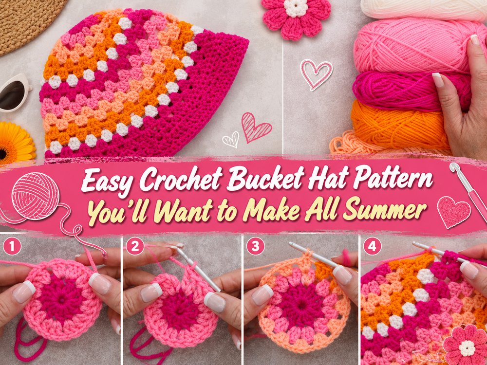 Easy Crochet Bucket Hat Pattern You’ll Want to Make All Summer1