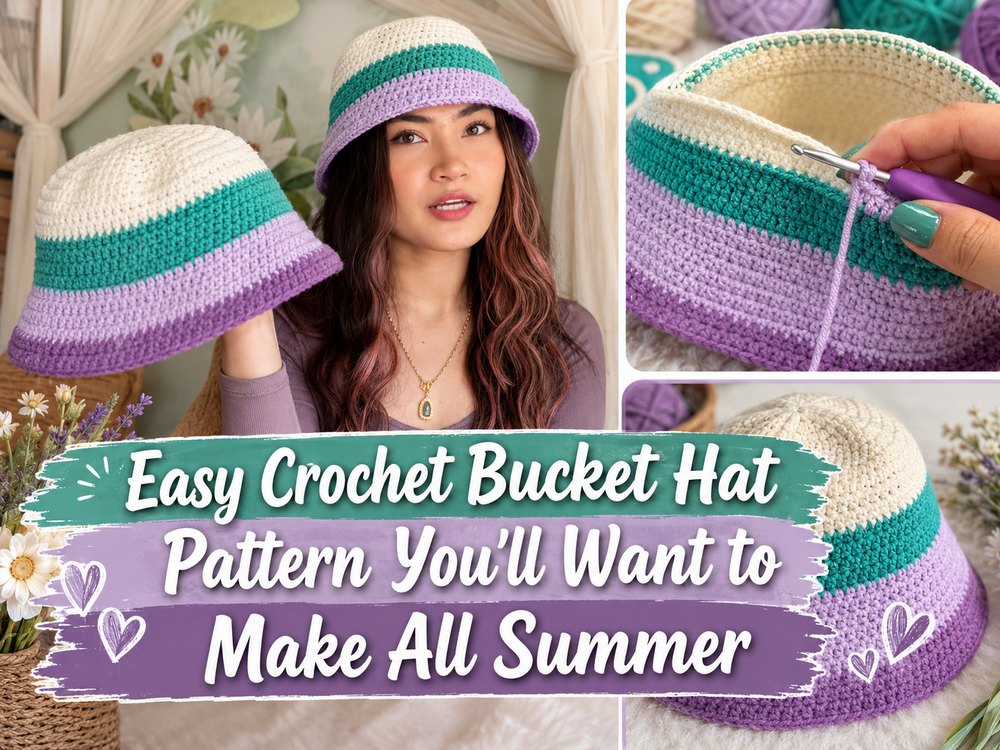 Easy Crochet Bucket Hat Pattern You’ll Want to Make All Summer1