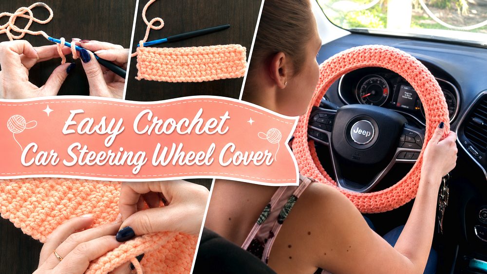 Easy Crochet Car Steering Wheel Cover1