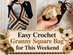 Easy Crochet Granny Square Bag for This Weekend1
