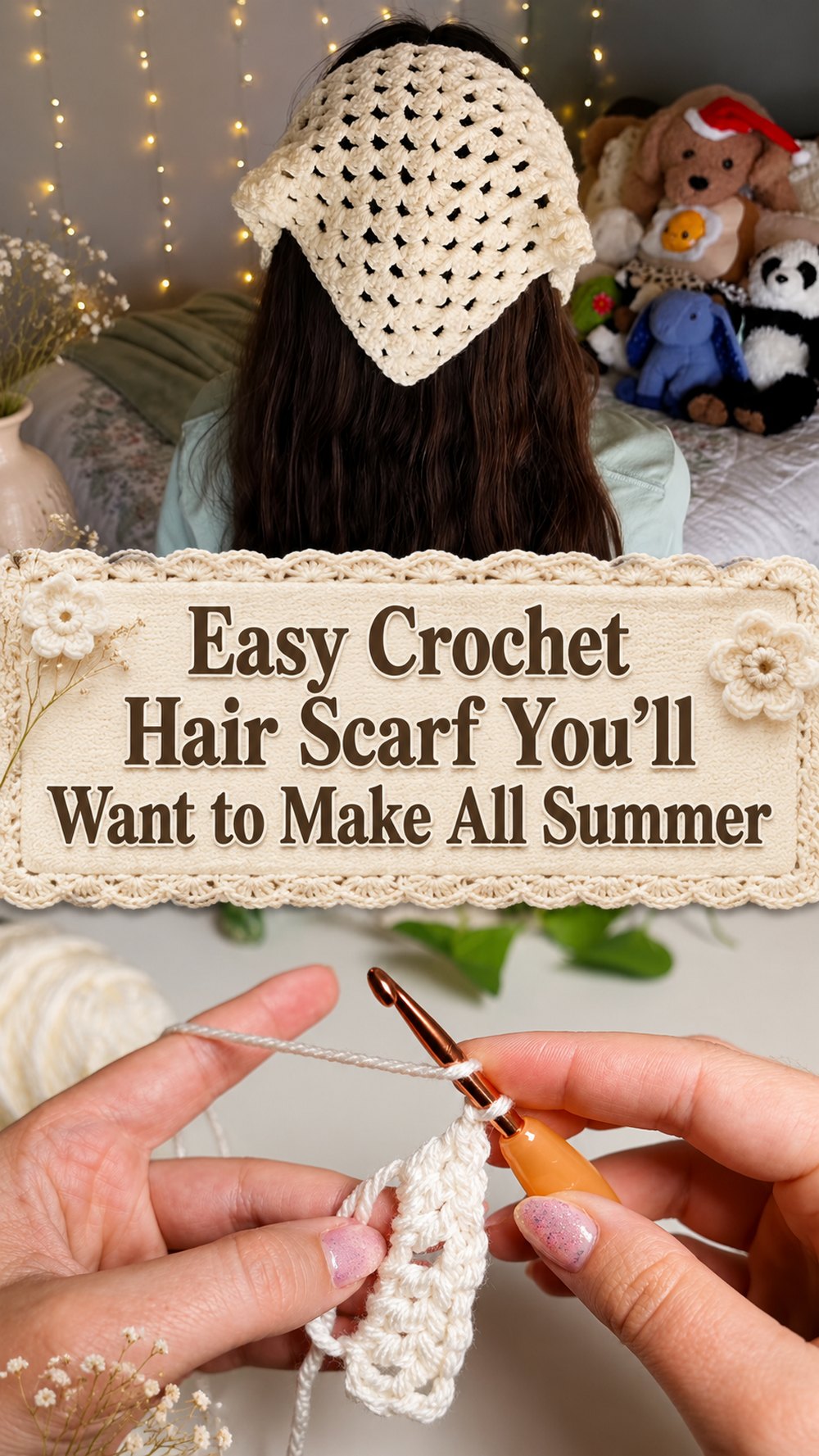 Easy Crochet Hair Scarf You’ll Want to Make All Summer