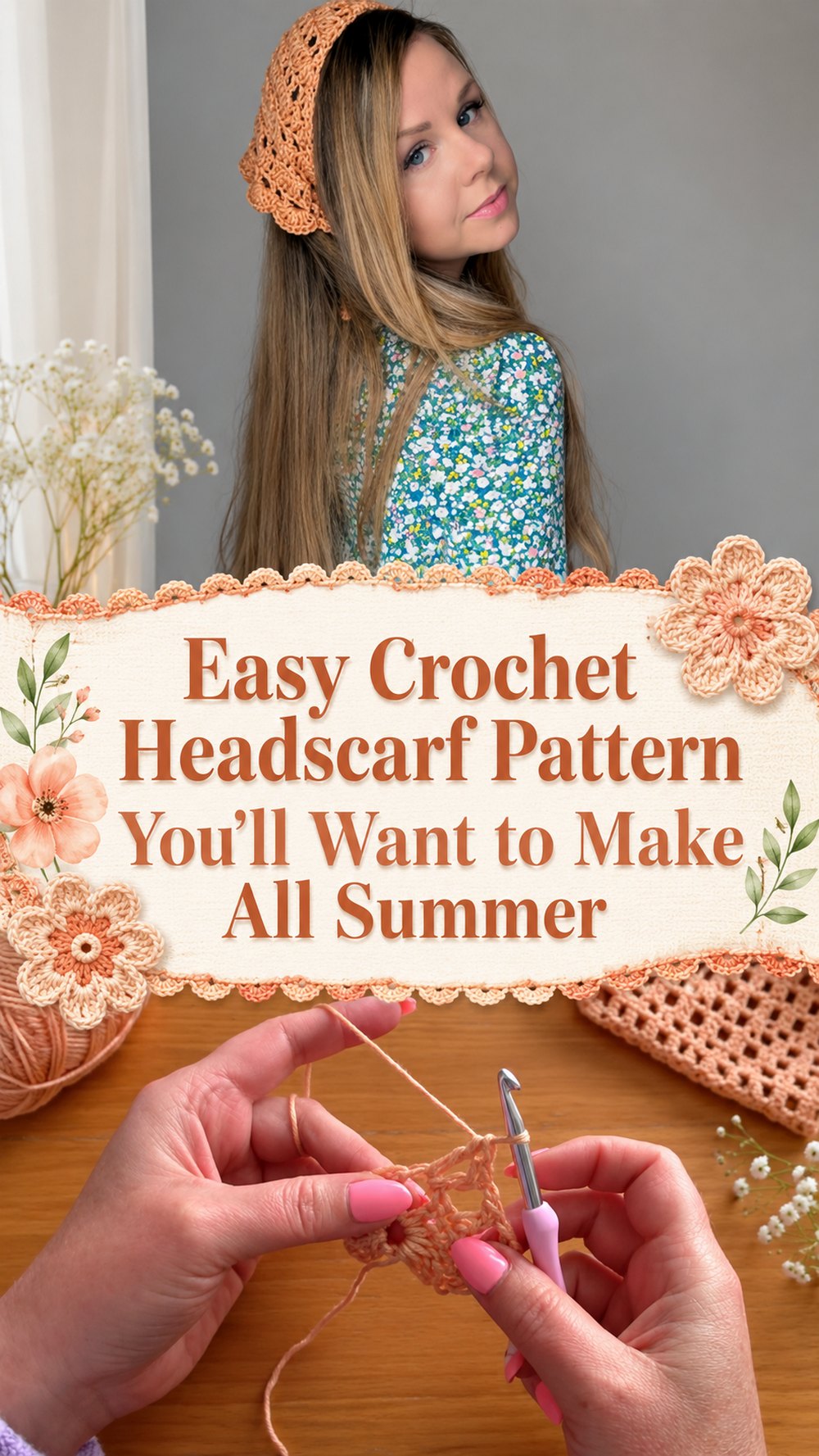 Easy Crochet Headscarf Pattern You’ll Want to Make All Summer