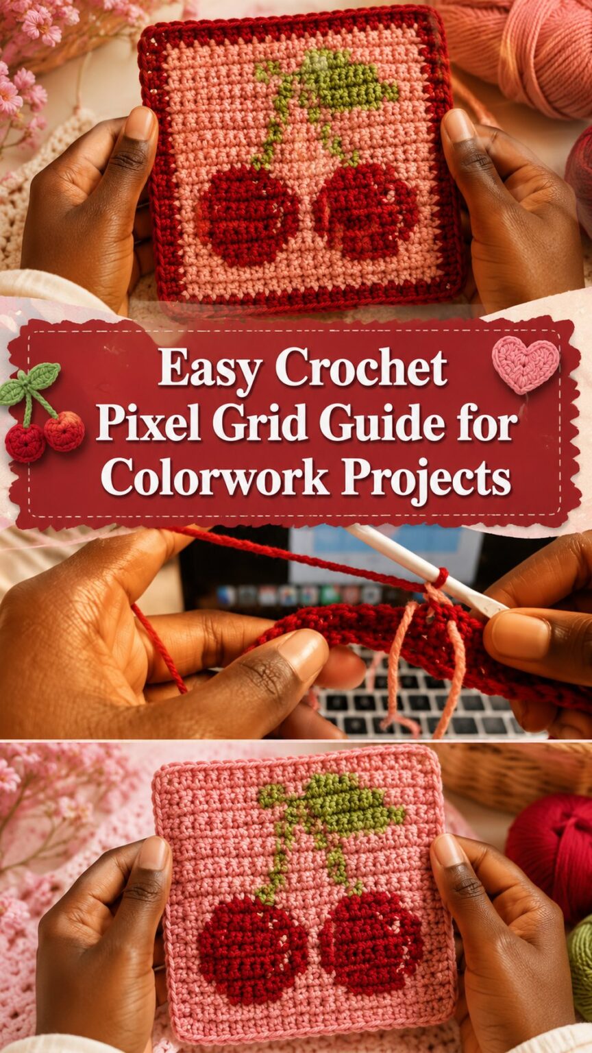 Easy Crochet Pixel Grid Guide for Colorwork Projects - Yarn Nest Studio
