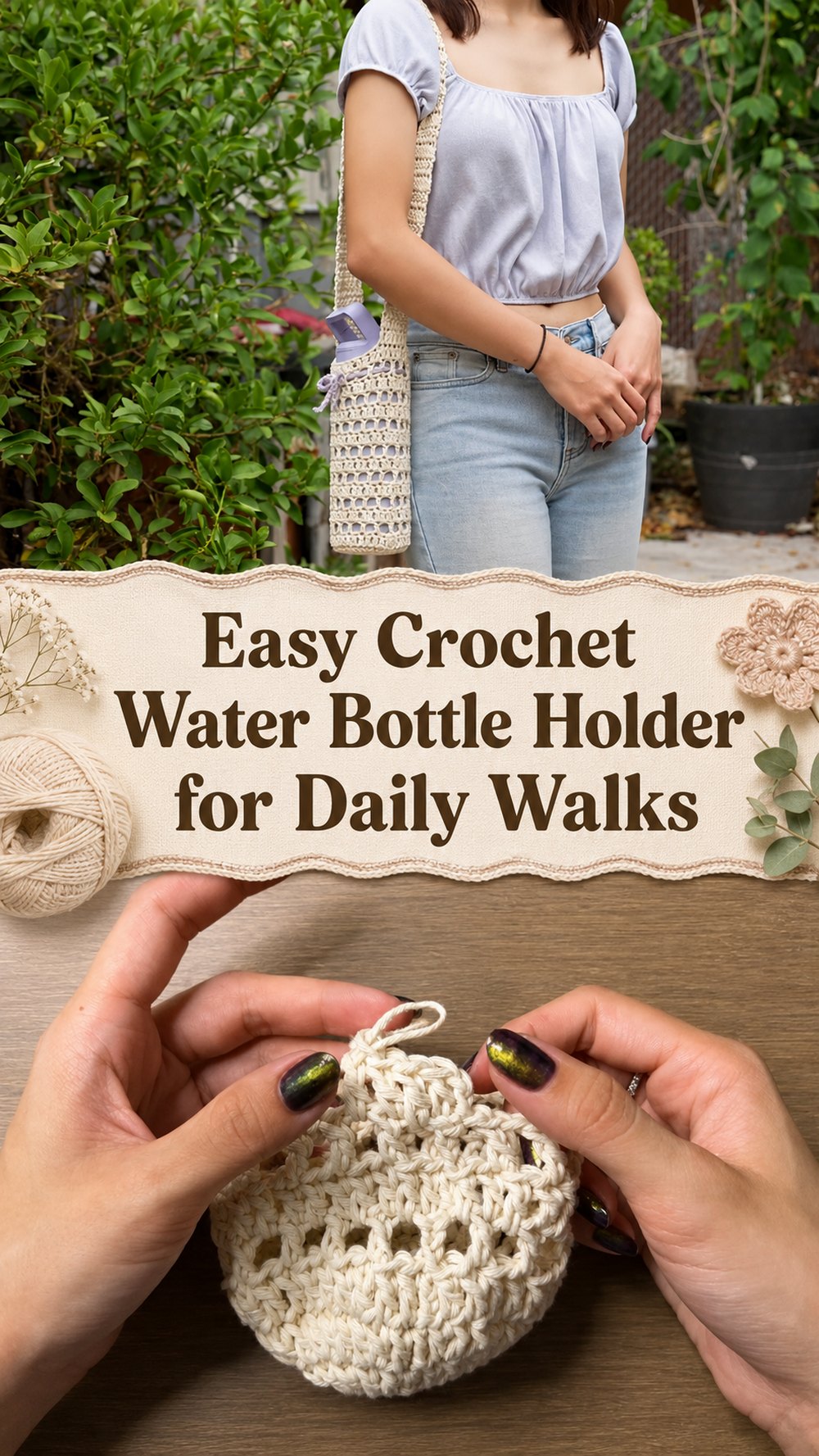 Easy Crochet Water Bottle Holder for Daily Walks