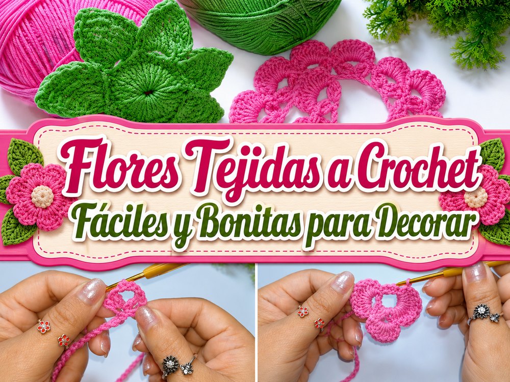 Flores Tejidas a Crochet Fáciles y Bonitas para Decorar1