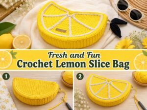 Fresh and Fun Crochet Lemon Slice Bag z