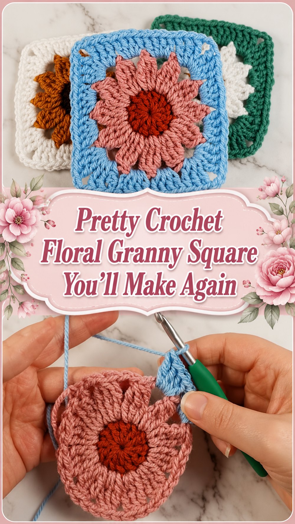 Pretty Crochet Floral Granny Square You’ll Make Again