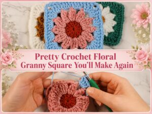 Pretty Crochet Floral Granny Square You’ll Make Again1