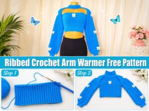 Ribbed Crochet Arm Warmer Free Pattern z