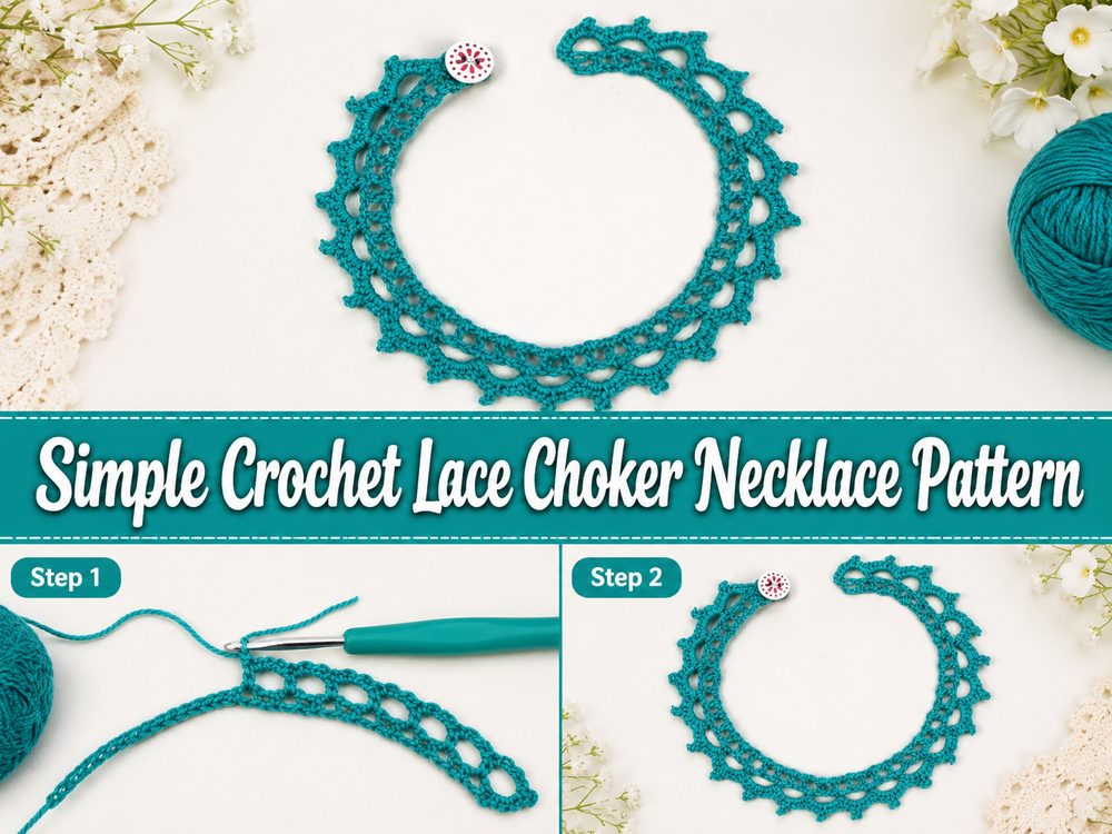 Simple Crochet Lace Choker Necklace Pattern z