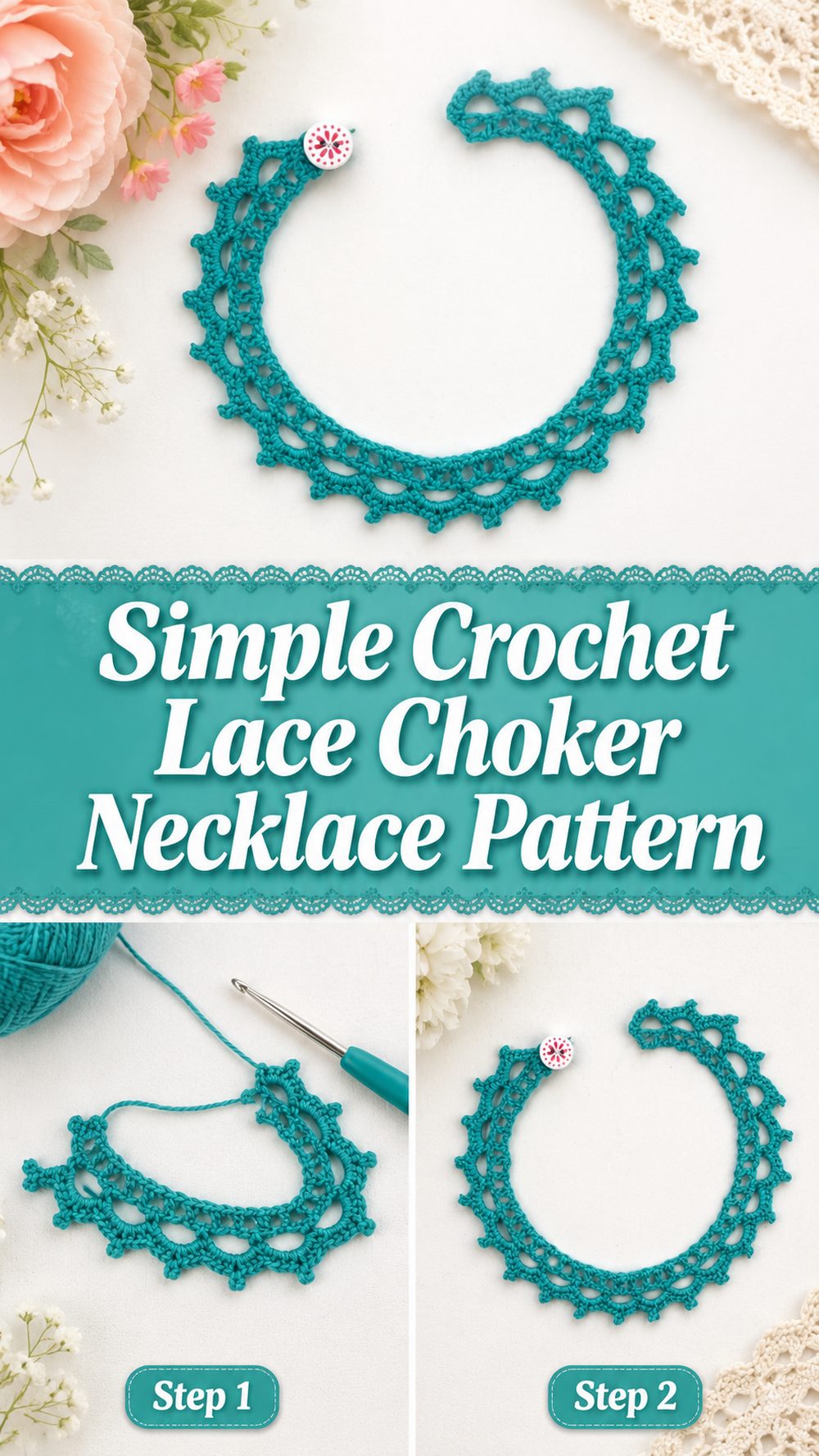 Simple Crochet Lace Choker Necklace Pattern