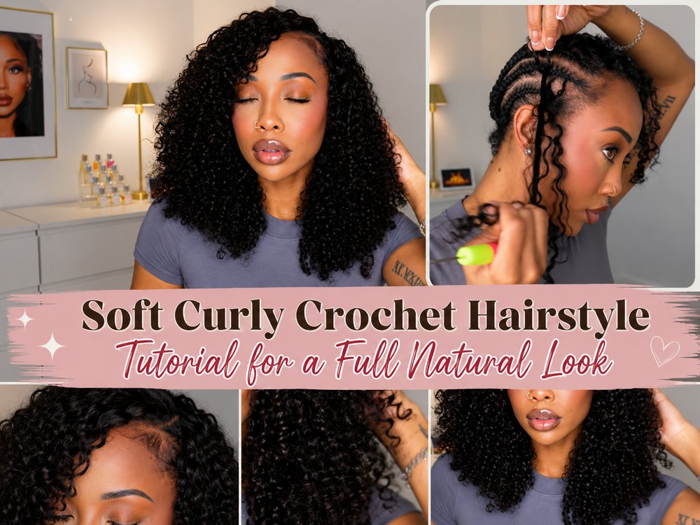 Soft Curly Crochet Hairstyle Tutorial for a Full Natural Look1