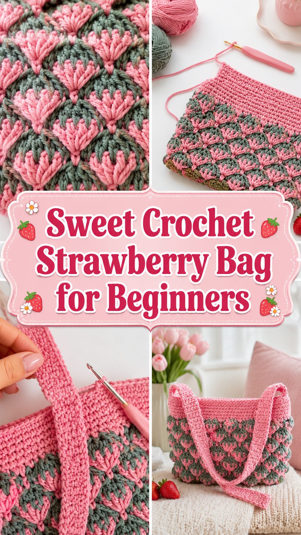 Sweet Crochet Strawberry Bag for Beginners