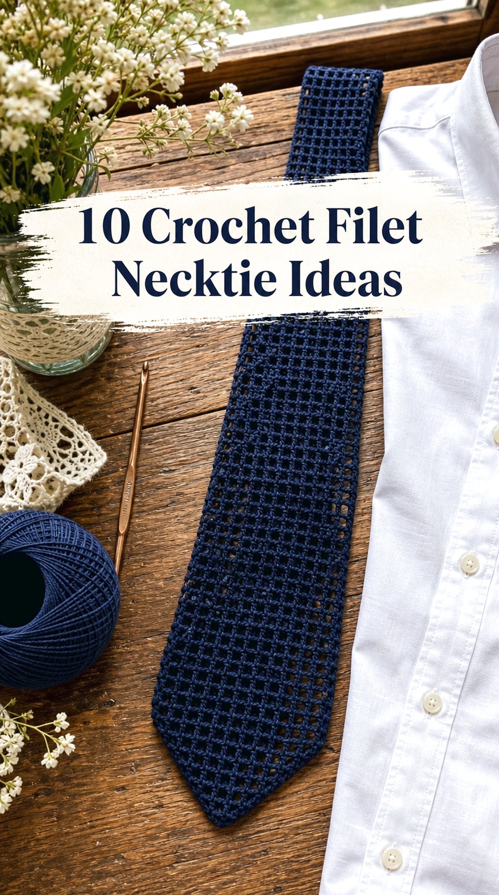 10 Crochet Filet Necktie Ideas