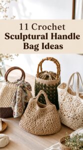 11 Crochet Sculptural Handle Bag Ideas