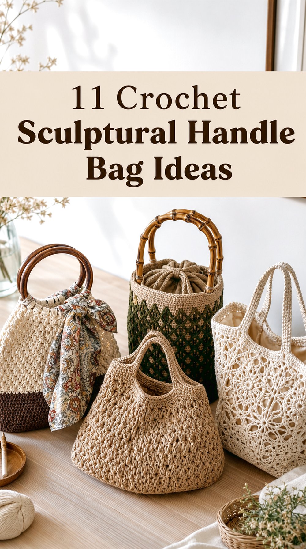 11 Crochet Sculptural Handle Bag Ideas