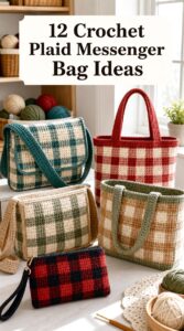 12 Crochet Plaid Messenger Bag Ideas