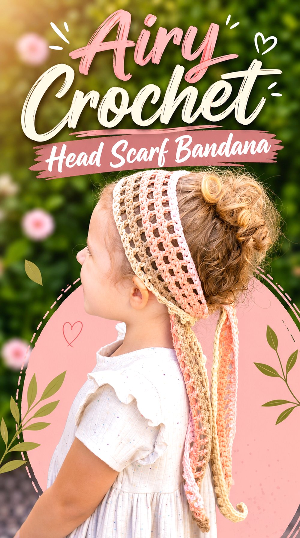 Airy Crochet Head Scarf Bandana