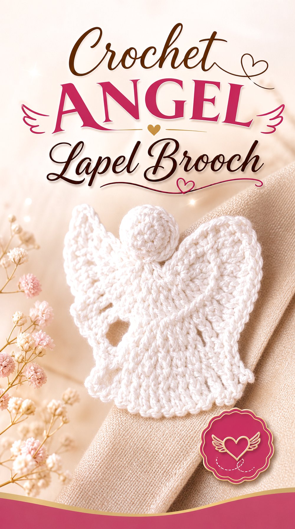 Crochet Angel Lapel Brooch