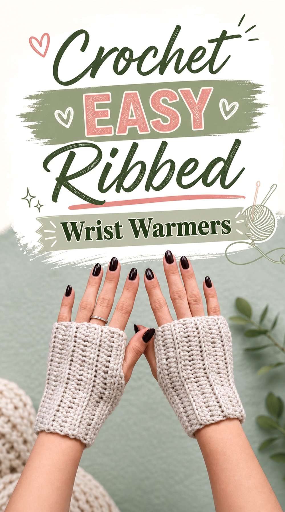 Crochet Easy Ribbed Wrist Warmers