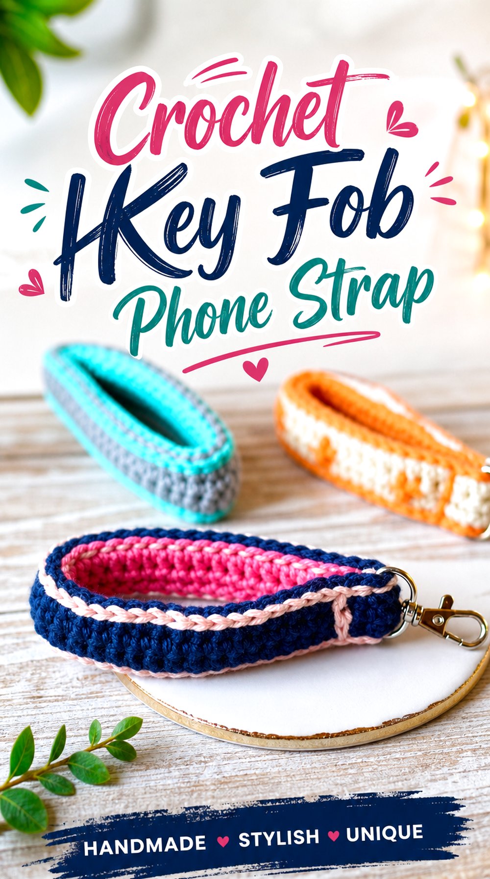 Crochet Key Fob Phone Strap