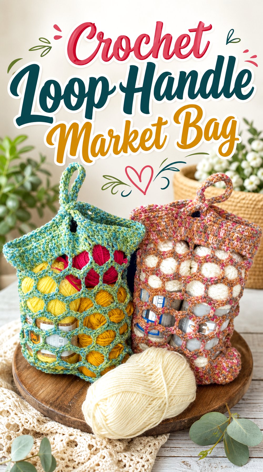 Crochet Loop Handle Market Bag
