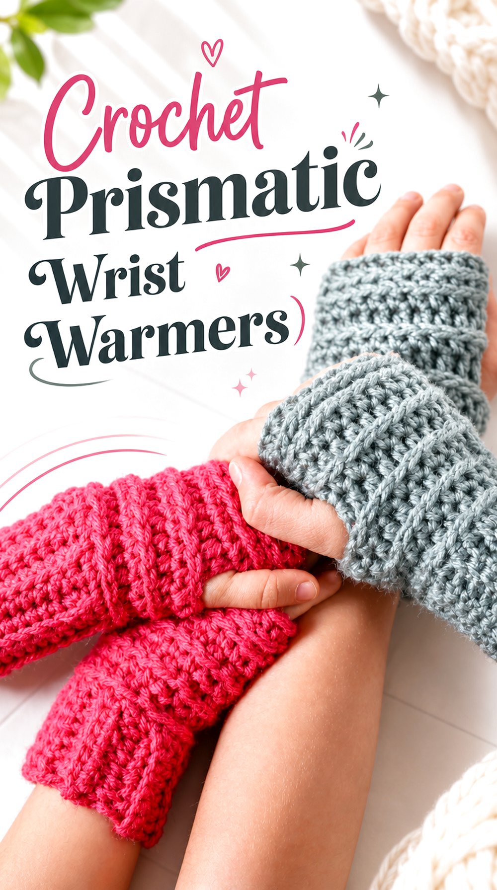 Crochet Prismatic Wrist Warmers