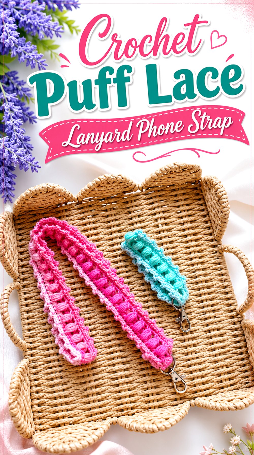 Crochet Puff Lace Lanyard Phone Strap