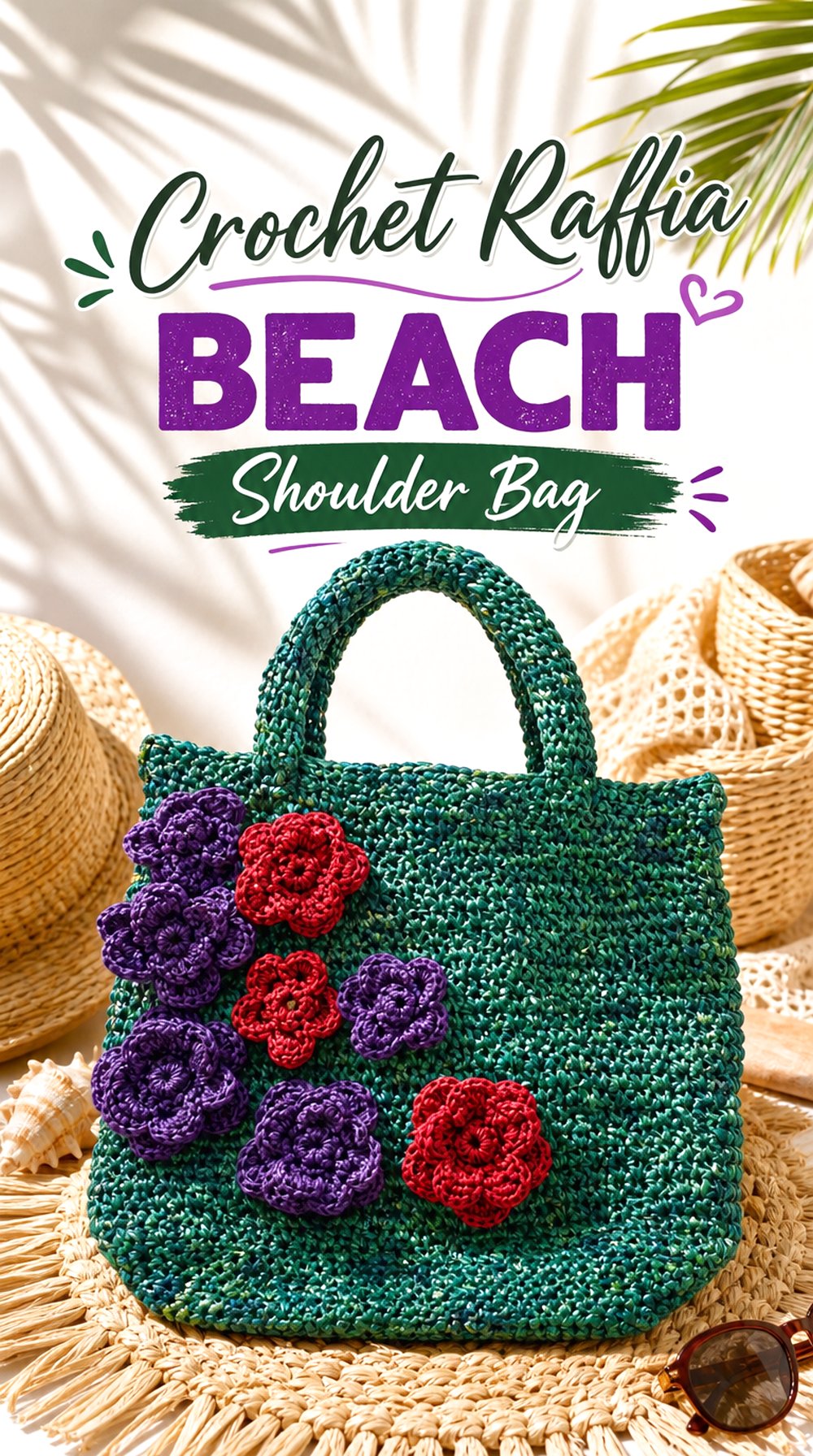 Crochet Raffia Beach Shoulder Bag