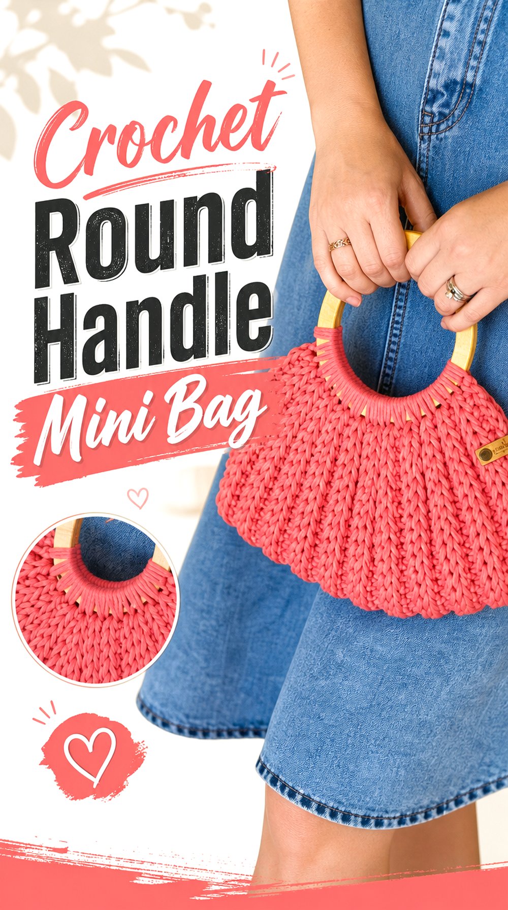 Crochet Round Handle Mini Bag