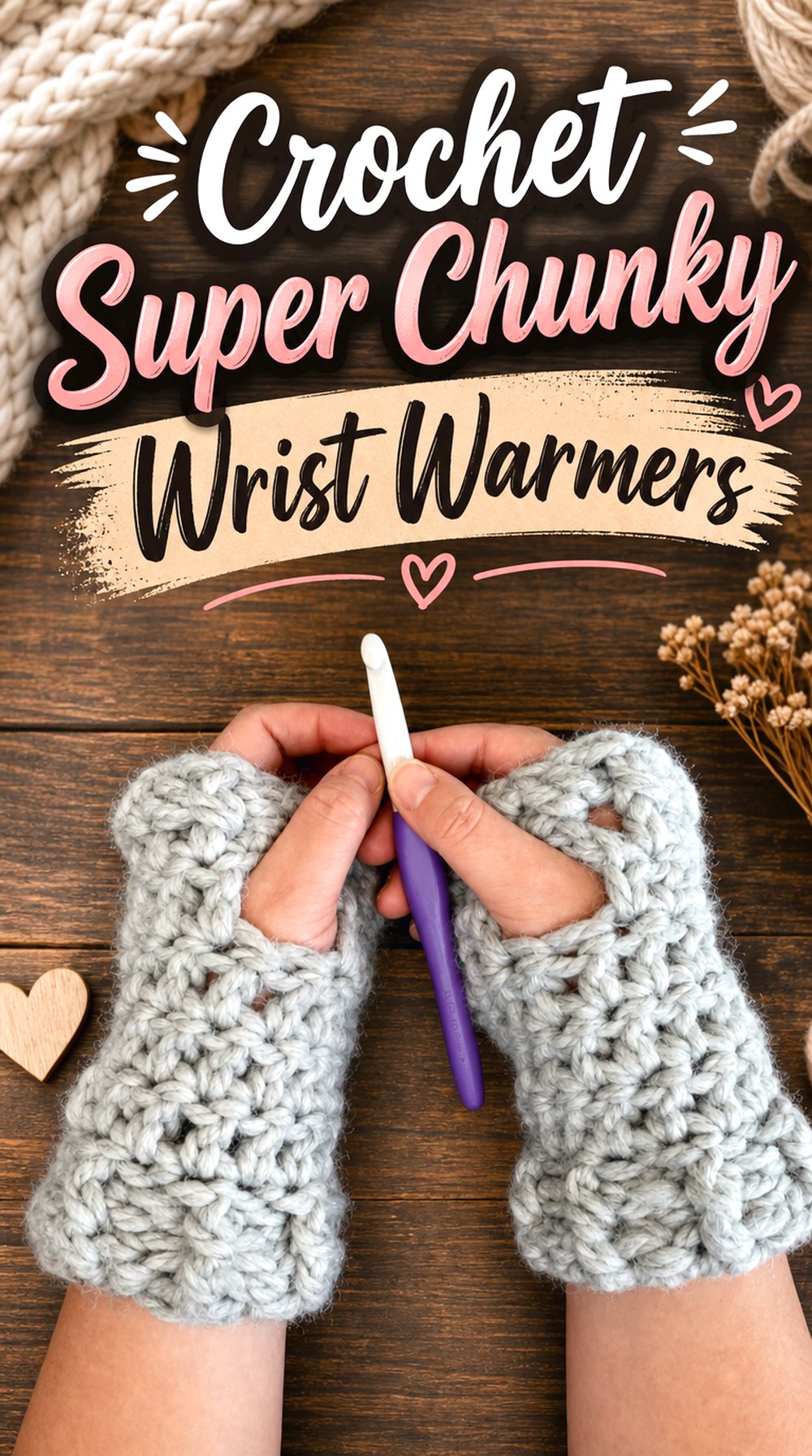 Crochet Super Chunky Wrist Warmers