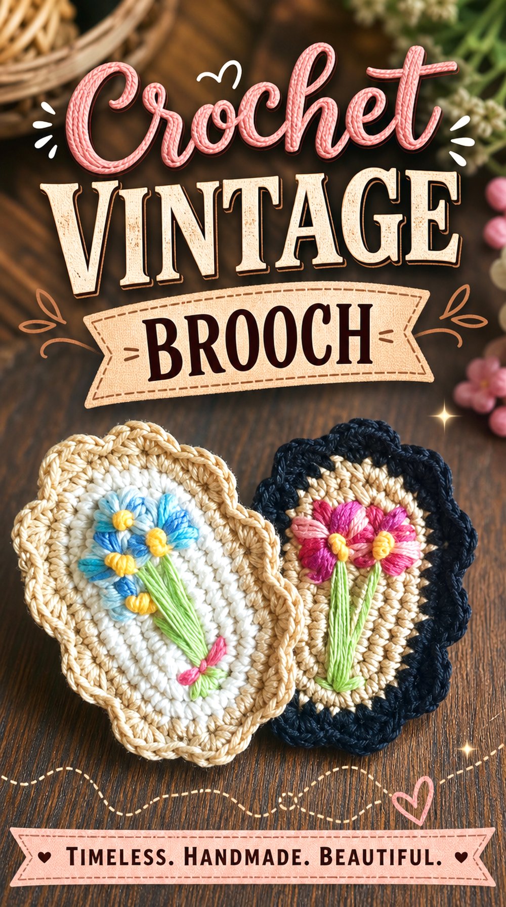 Crochet Vintage Brooch
