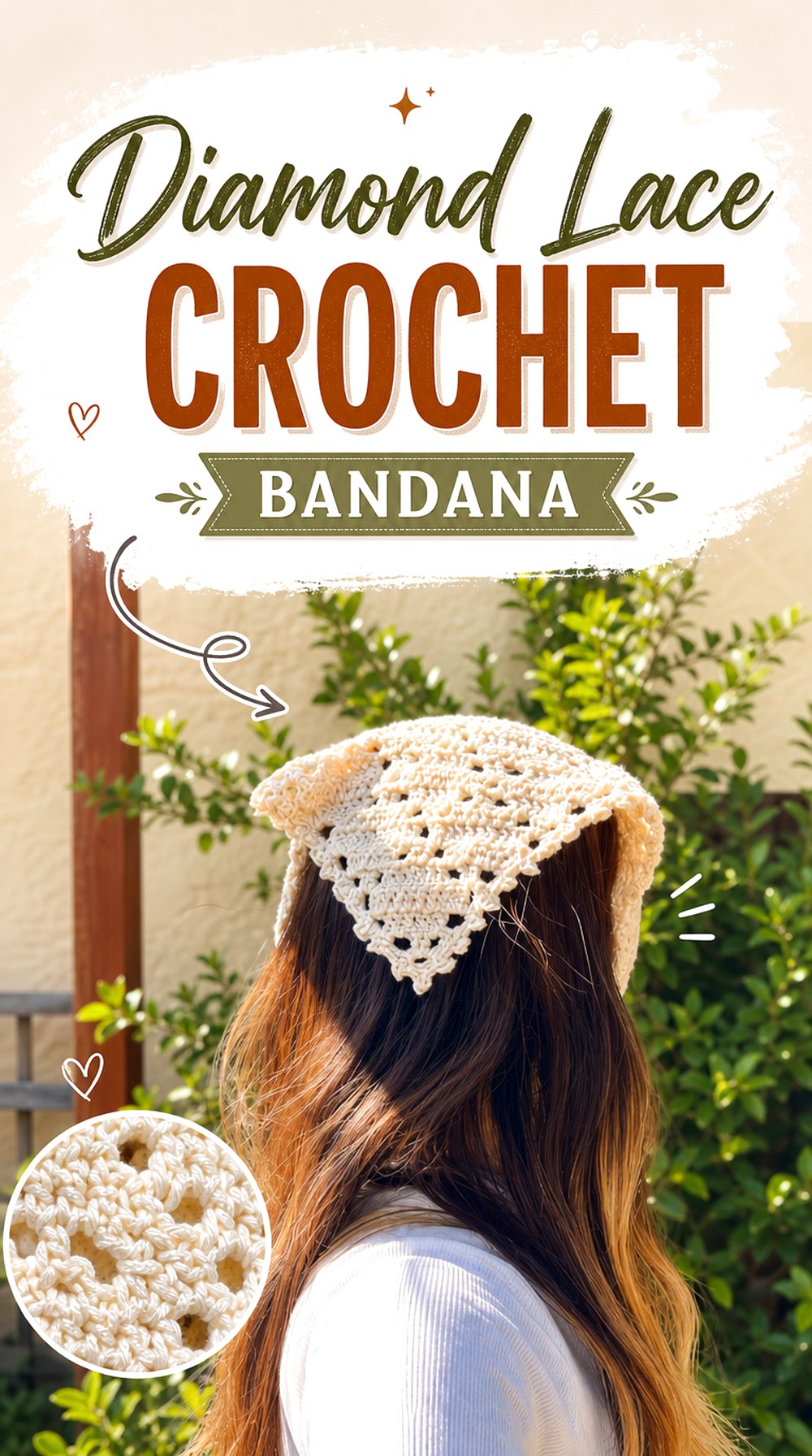 Diamond Lace Crochet Bandana