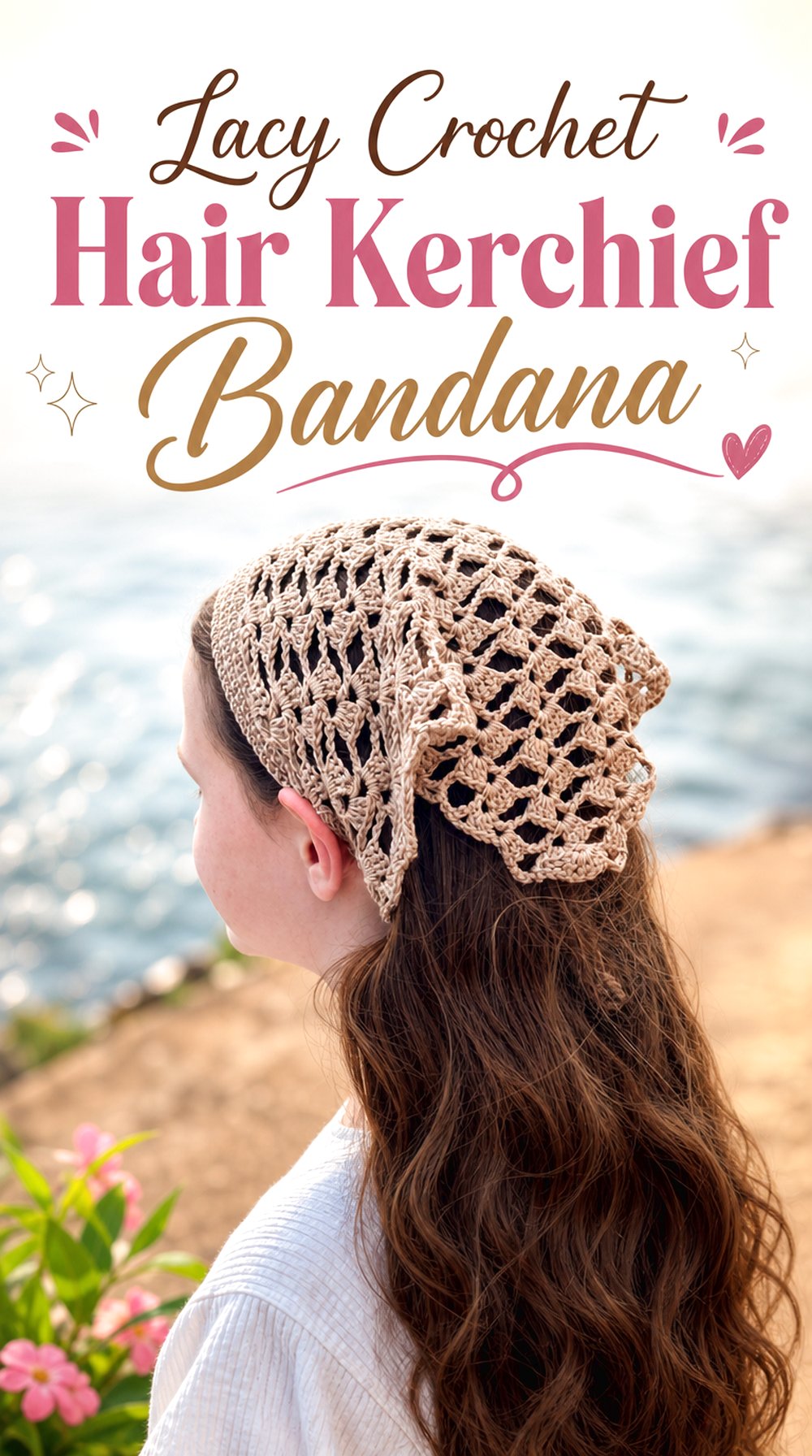 Lacy Crochet Hair Kerchief Bandana