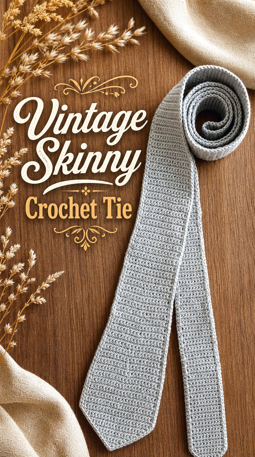 Vintage Skinny Crochet Tie