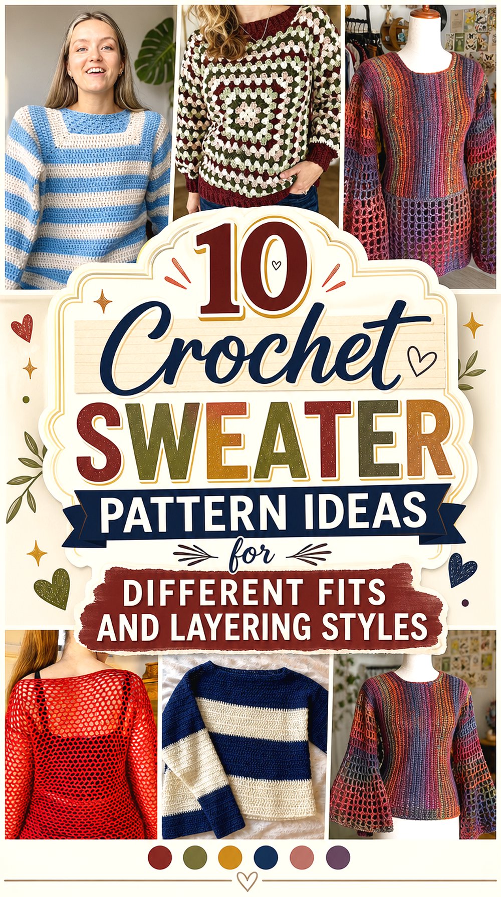 10 Crochet Sweater Pattern Ideas for Different Fits and Layering Styles