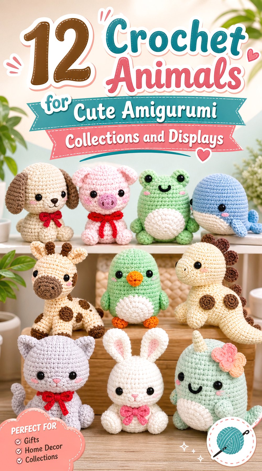 12 Crochet Animals for Cute Amigurumi Collections and Displays