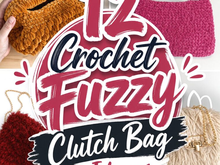 12 Crochet Fuzzy Clutch Bag Ideas