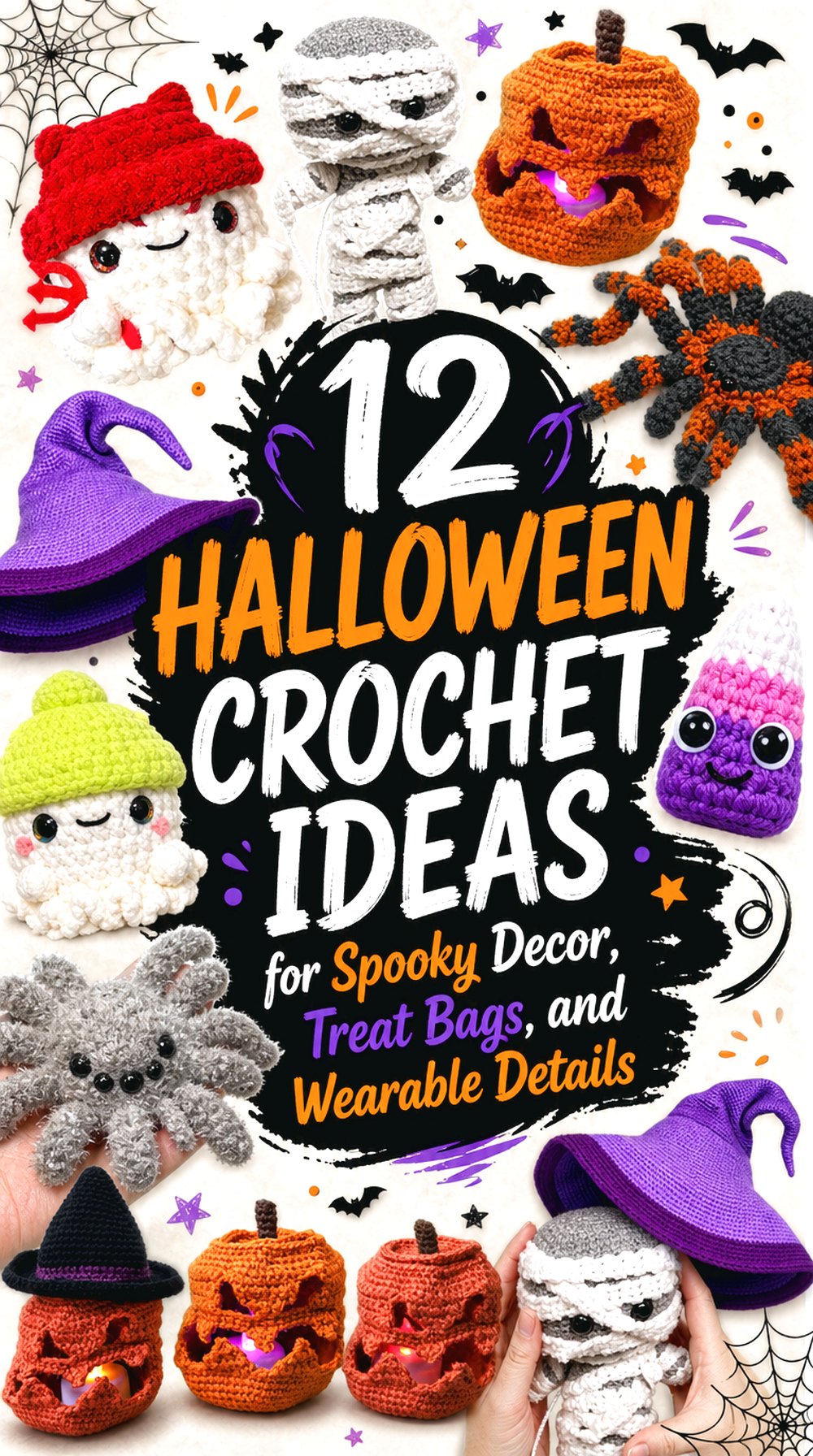 12 Halloween Crochet Ideas for Spooky Decor, Treat Bags, and Wearable Details