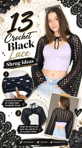 Crochet Black Lace Shrug Ideas