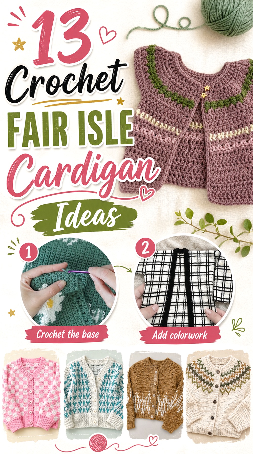 Crochet Fair Isle Cardigan Ideas