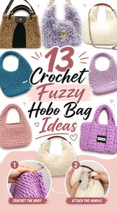 Crochet Fuzzy Hobo Bag Ideas