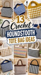 Crochet Houndstooth Tote Bag Ideas