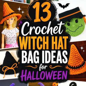 13 Crochet Witch Hat Bag Ideas for Halloween