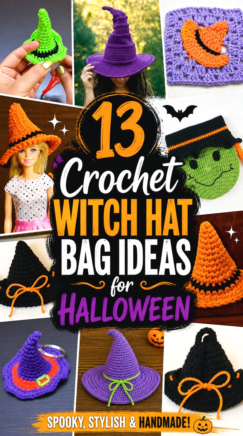 13 Crochet Witch Hat Bag Ideas for Halloween