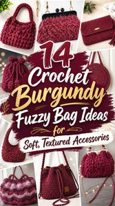 Crochet Burgundy Fuzzy Bag Ideas for Soft, Textured Accessories