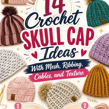 Crochet Skull Cap Ideas With Mesh, Ribbing, Cables, and Texture