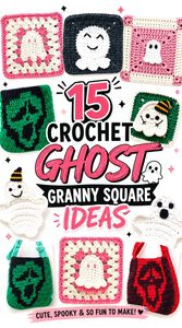 15 Crochet Ghost Granny Square Ideas
