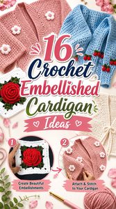 Crochet Embellished Cardigan Ideas